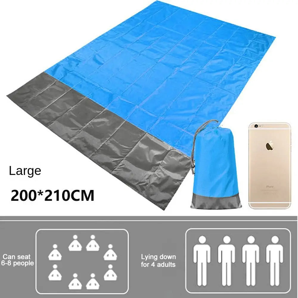 200*210cm Waterproof Tent Floor Tarp Picnic Mat Ultralight Pocket Tent Footprint Beach Tarp with Sack Camping Hiking Accessories