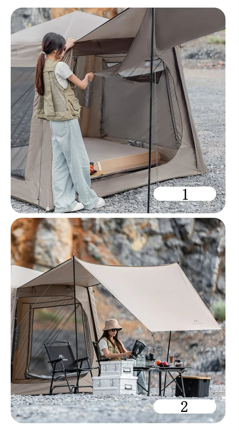 Outdoor Camping Inflatable Tent Mountainhiker Rainproof UV Protection Large Sunshade Canopy Silver-Coated Quick Inflatable Hut
