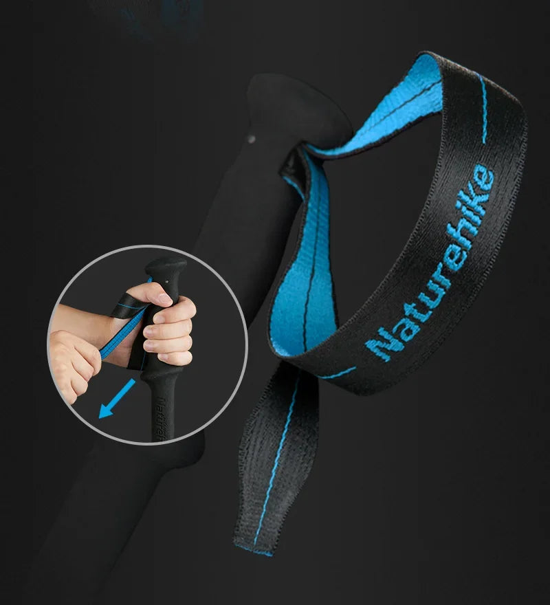 Naturehike-EXT Carbon Fiber Ultralight Walking Hiking Sticks,4 Sections Foldable Adjustable Trekking Poles Camping Hiking Tool