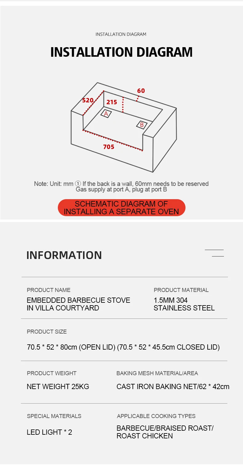 Factory Supply Outdoor Kitchen Professional Stainless Steel 4 Burner Built-in BBQ Gas Grill