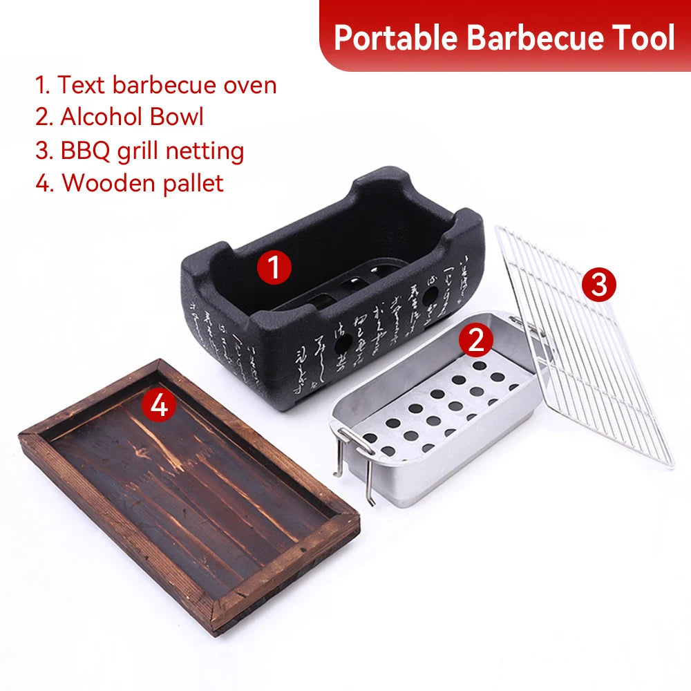 Portable Japanese BBQ Grill Korean Carbon Furnace Charcoal Grill Barbecue Stove Cooking Oven Household Outdoor Barbecue Tool