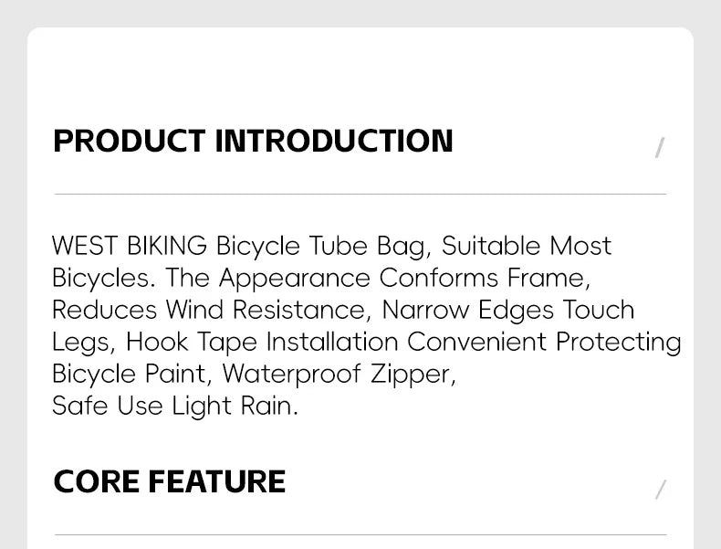 WEST BIKING Bicycle Top Tube Bag 1L Portable Cycling Front Frame Triangle Bag Lightweight Bike Bag MTB Road Bike Accessories