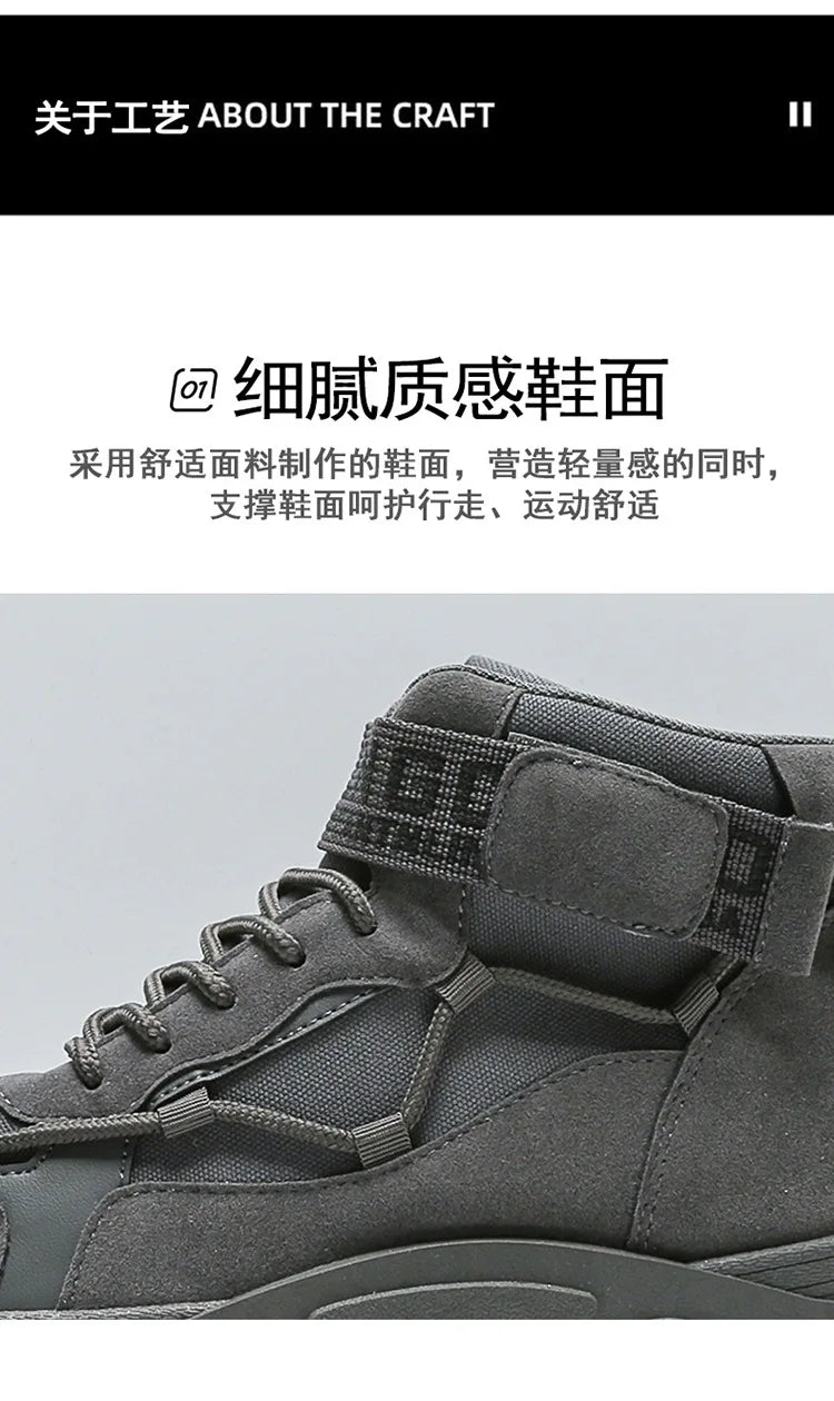 2025 Men Boots Tactical Military Combat Boots Men Ankle Boots  Outdoor Hiking Shoes Light Non-slip Men Desert Botas Working Shoe