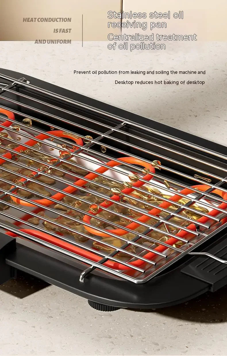 Electric Grill Indoor Smokeless Portable Food Barbecue Grill Smokeless Household Barbecue Grill Barbecue Skewers Portable Stove