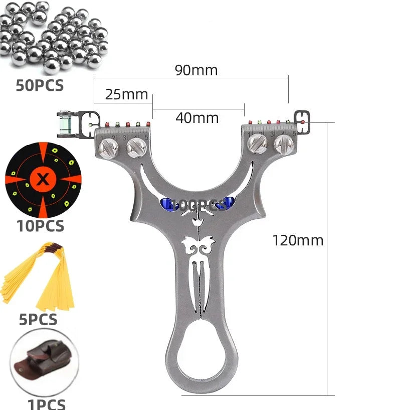 Flat rubber Band Outdoor Shooting Powerful Handheld Bow New  Professional 304 Stainless steel Slingshot For Hunting Catapult