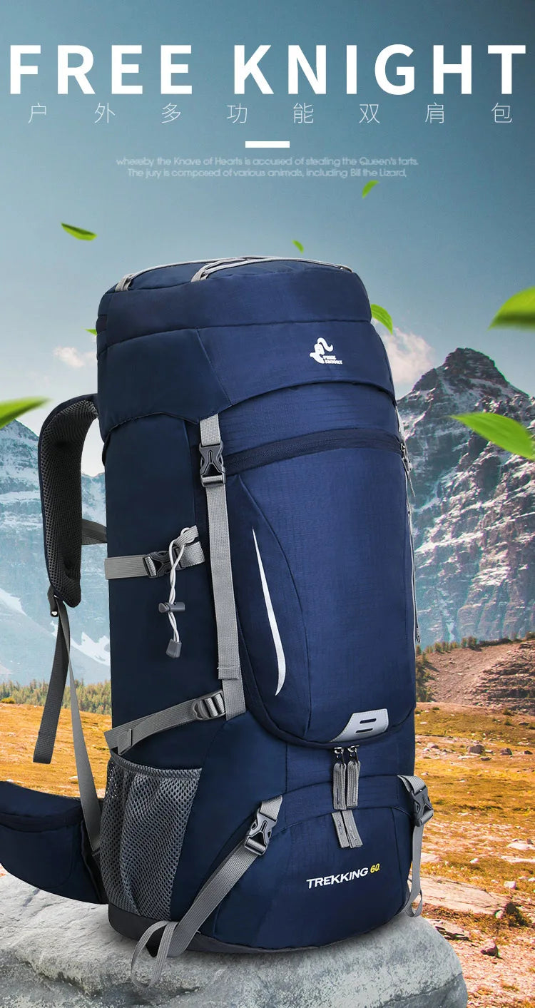 60L Large Hiking Mountaineering Backpack Climbing Hiking Backpack Camping Backpack Sport Outdoor Rucksack Bag For MEN