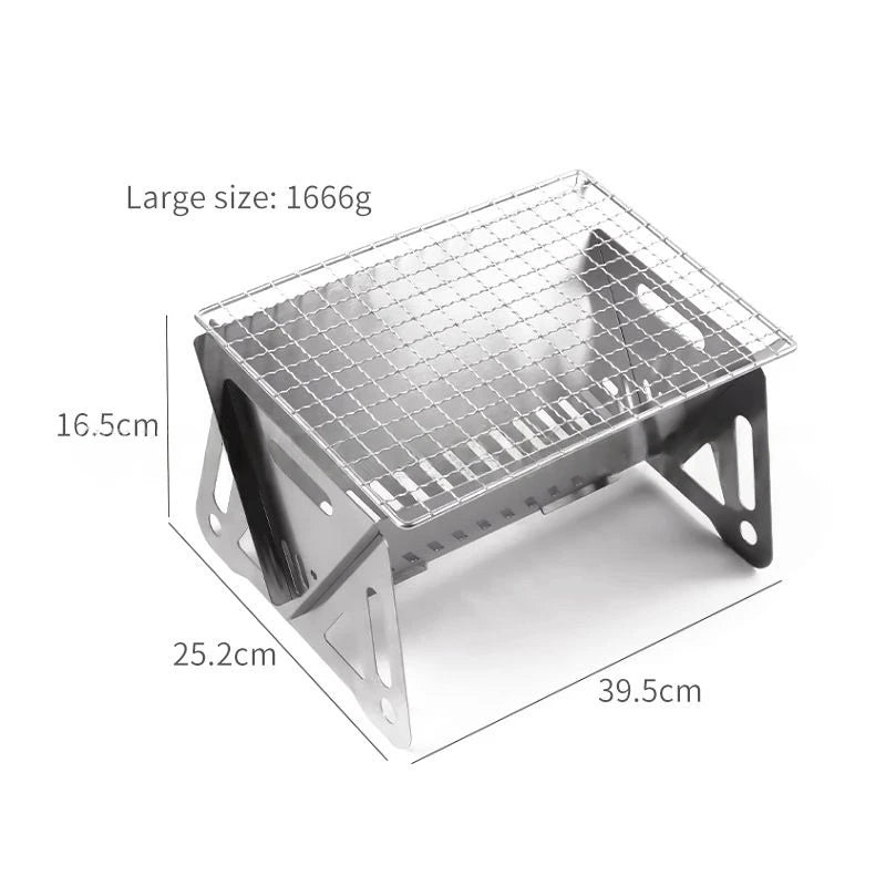 Outdoor Camping Charcoal Barbecue Grill For Party Beach Picnic Bbq Stove , Portable Stainless Steel Bbq Charcoal Grill