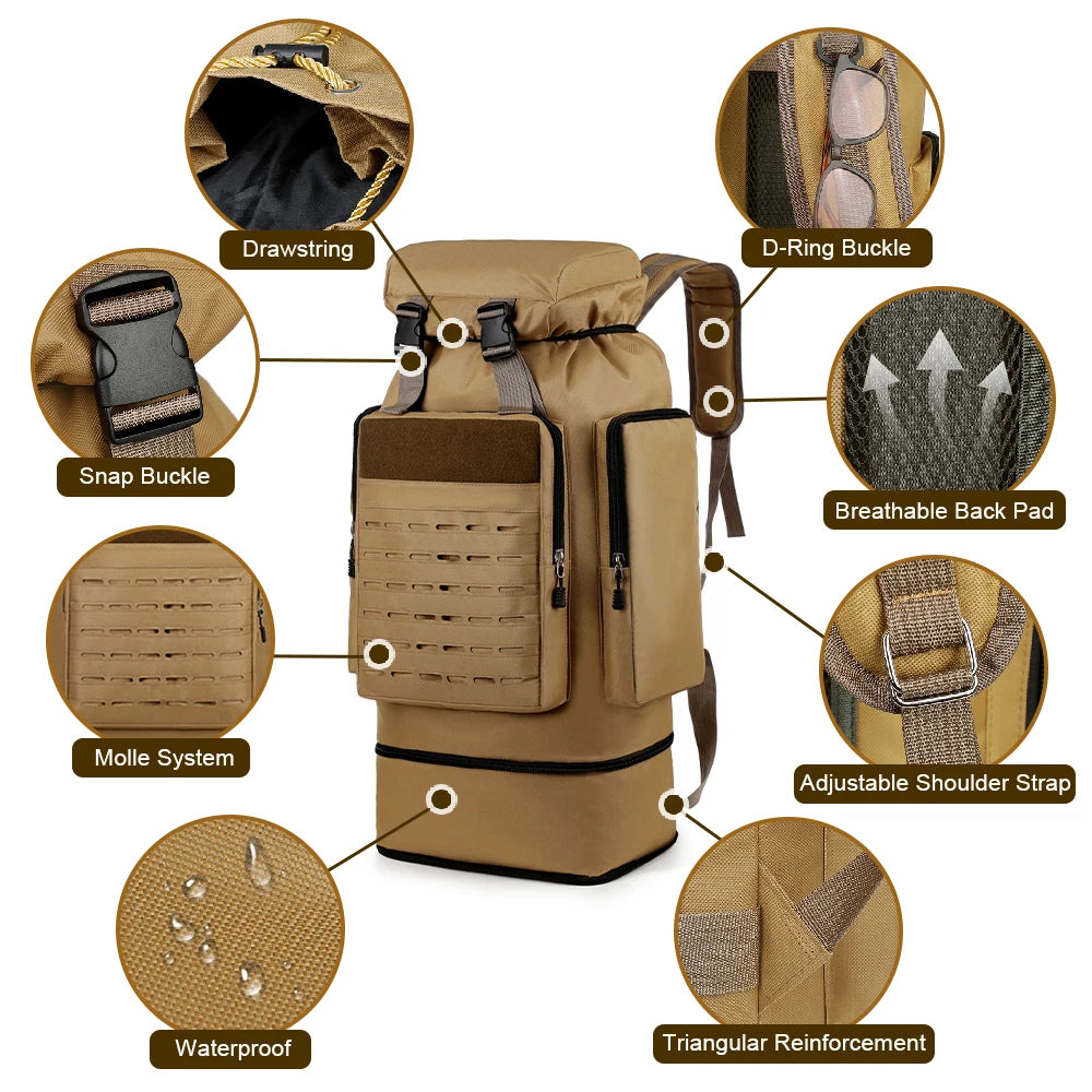 Tactical Backpack Camping Hiking Bag Large Capacity EDC Tool Storage Bag for Outdoor Sport Camping Climbing Hiking Hunting