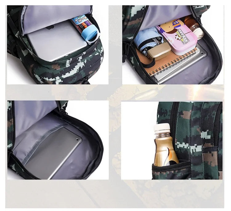 Children Tactical Backpack Small Student School Bag Kids Outdoor Hiking Travel Sports Backpack Summer Camp Camouflage Rucksack