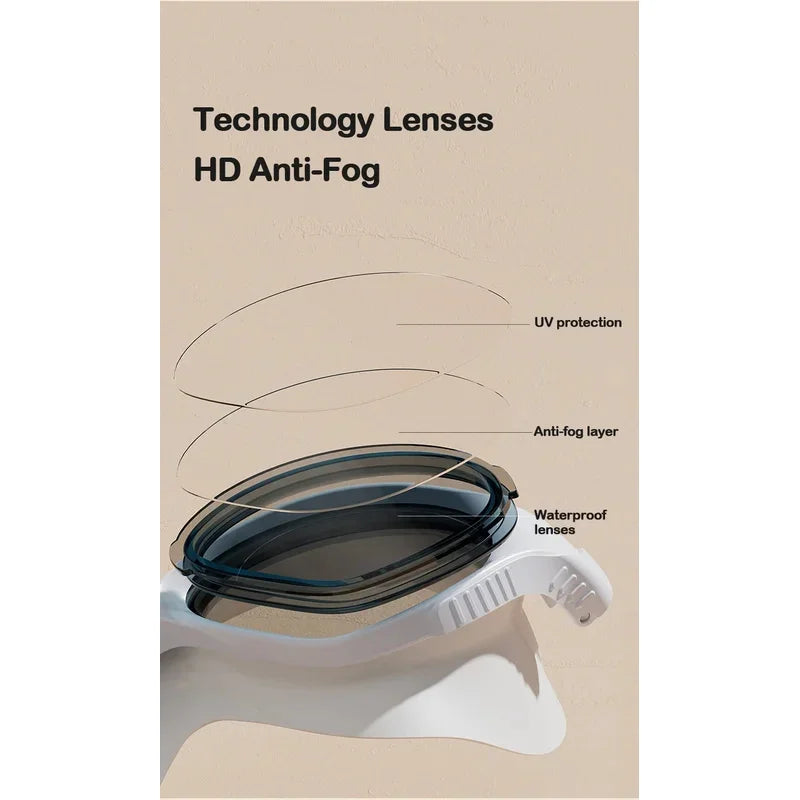 Big Frame Professional HD Anti-fog Silicone Swimming Goggles Adults With Earplugs Swim Glasses Men Women Goggles