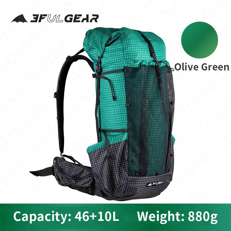 3F UL GEAR 46+10L QIDIAN PRO Backpack Ultralight Outdoor  Camping Sport Bag Resistant Hiking Trekking Waterproof Travel Rucksack