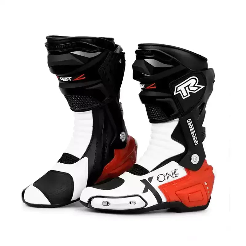 2PCS Motocross Boots Professional Protective Motorcycle Boots Motobots Windproof And Waterproof Men's Motorcycle Boots Motobots