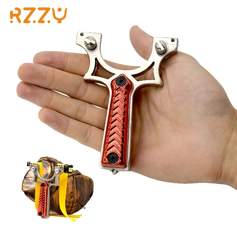 Professional Hunting Slingshot Outdoor Metal High Precision Shooting Catapult with Flat Rubber Band Sports Equipment Accessories