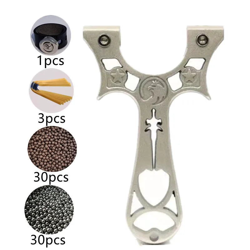 Alloy Slingshot Powerful Quick-press Design Catapult Compound Bow Professional Outdoor Shooting Sports Hunting Accessories Set