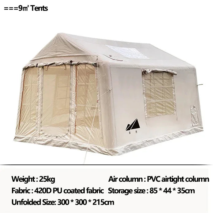 9㎡ Large Inflatabe Roof Tents with PVC Inflatable Columns Set Campsite Rainproofing Marquee UVA Protection Outdoor Camping Tools