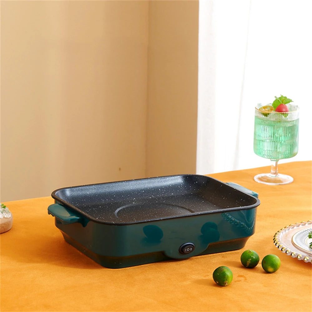 Multifunctional Electric BBQ Grill 26cm Square Mini Electric Baking Tray Pancake Steak Electric Wok  Kitchen Fry Pan Baking Tray