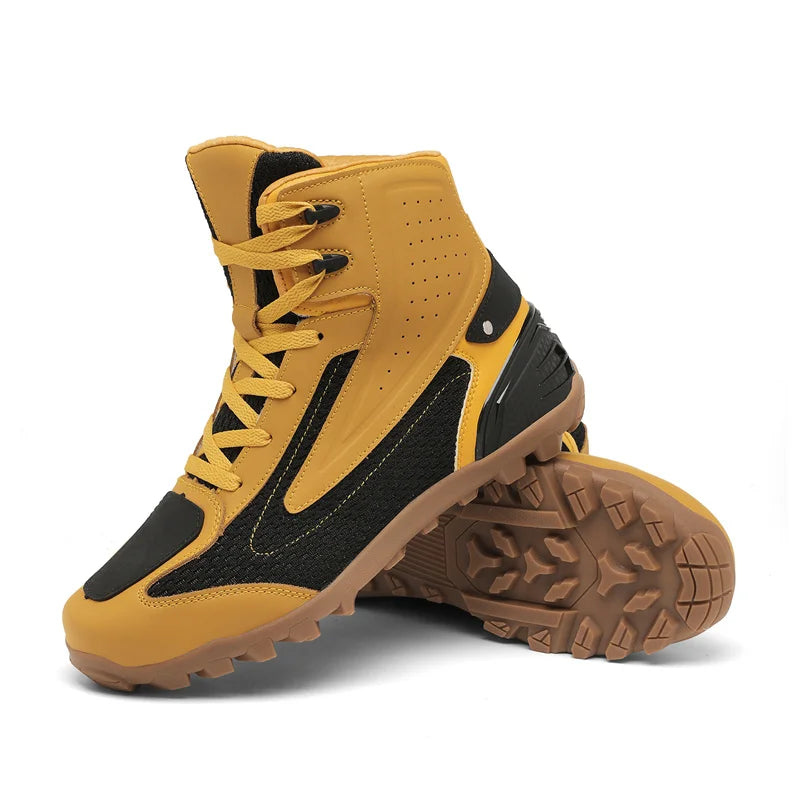 Motorcycle Boots Men Moto Riding Boots Four Seasons Breathable Motorcycle Shoes Motorbike Chopper Cruiser Touring Ankle Shoes