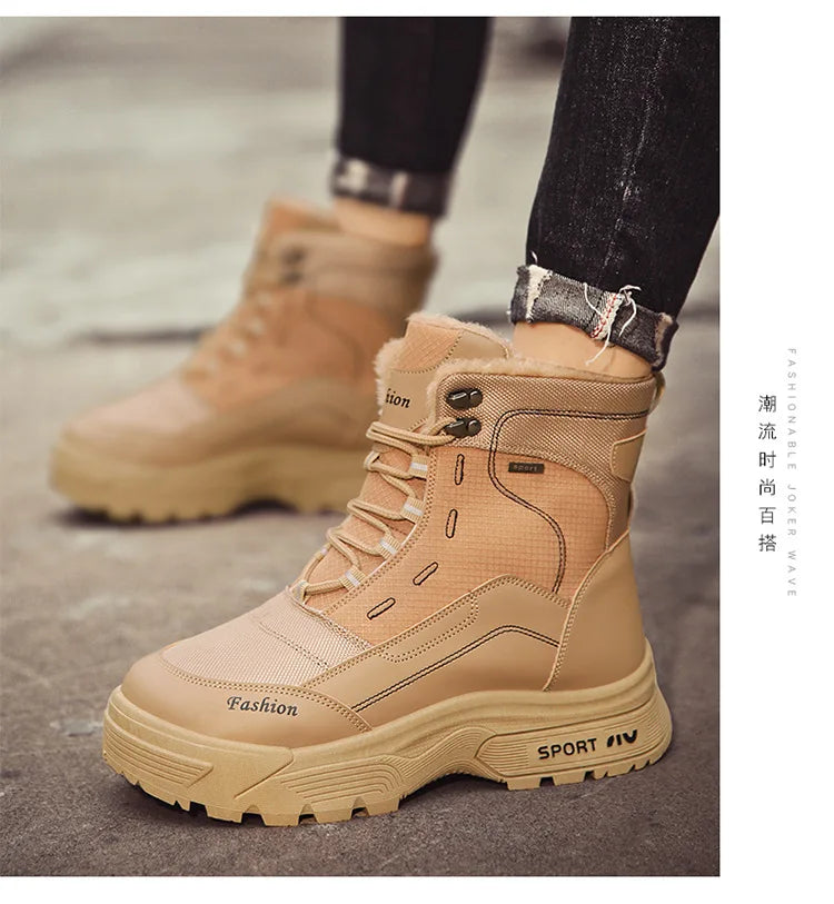 Winter Warm Men Boots Platform Boots High Top Men's Cotton Shoes Non-slip Working Ankle Boots for Men 2024 Short Plush Snow Boot