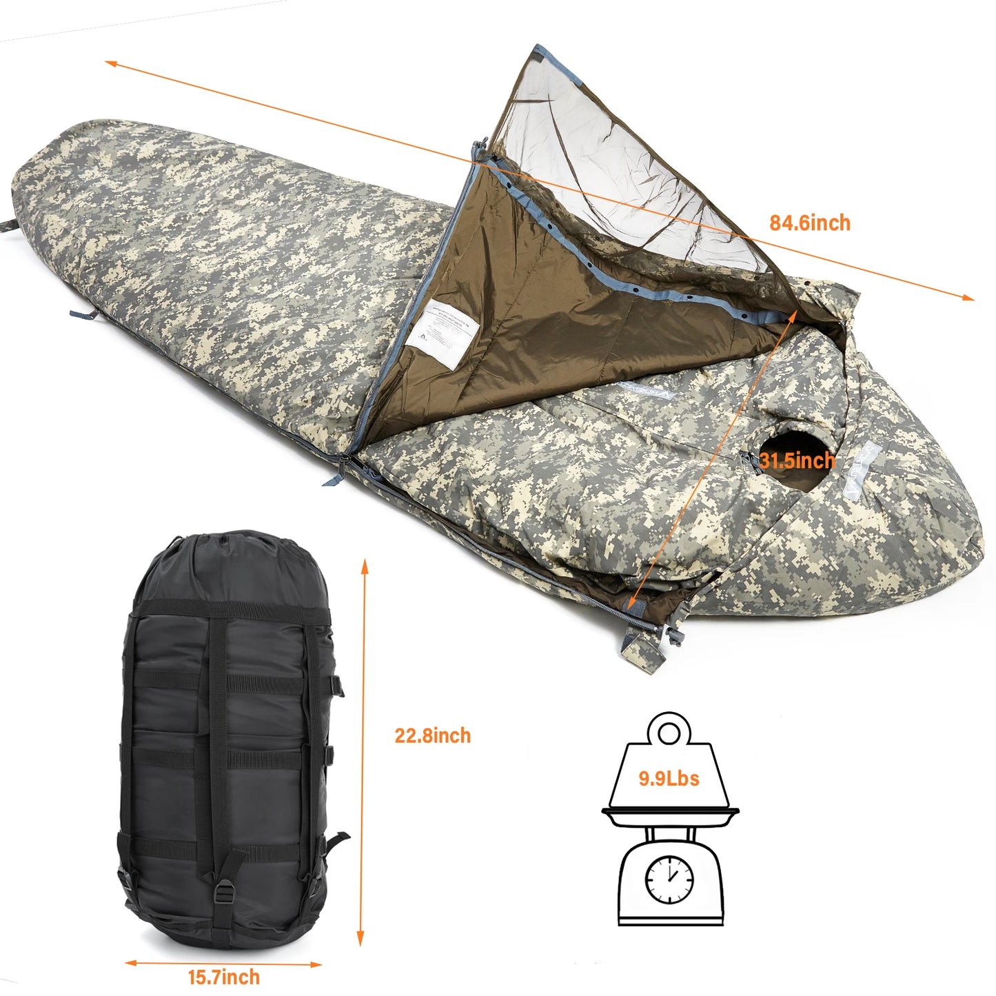 MT Military Modular Infantry Tactical Mummy Sleeping Bags, Army Force Defence 4 & Tropen Sleeping System 2.0 Camouflage