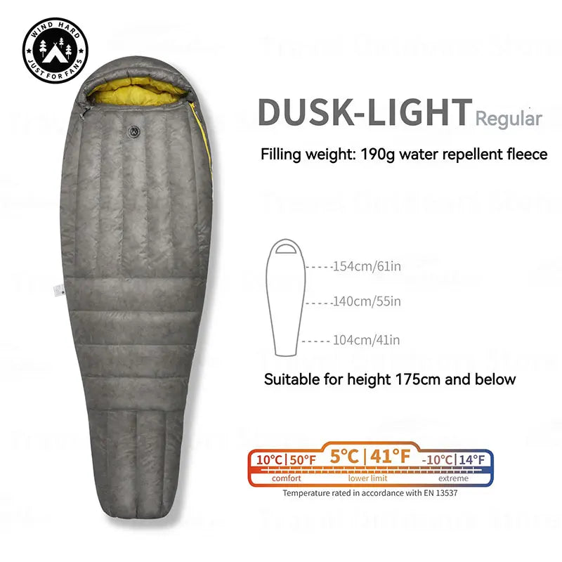 AEGISMAX Dusk Ultralight Down Sleeping Bag 4℃-2℃ 800FP Waterproof Outdoor Hiking iFlex 7D Nylon Mummy Down Tourist Sleeping Bag
