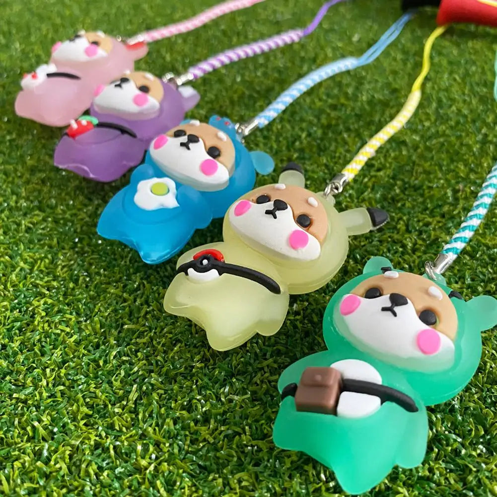 Golf Rubber Tees With Flashing Light Glow In The Dark Loss Golf Dog Ball Holder Cartoon Rope Prevent Accessories Golf W/ Br N0M9