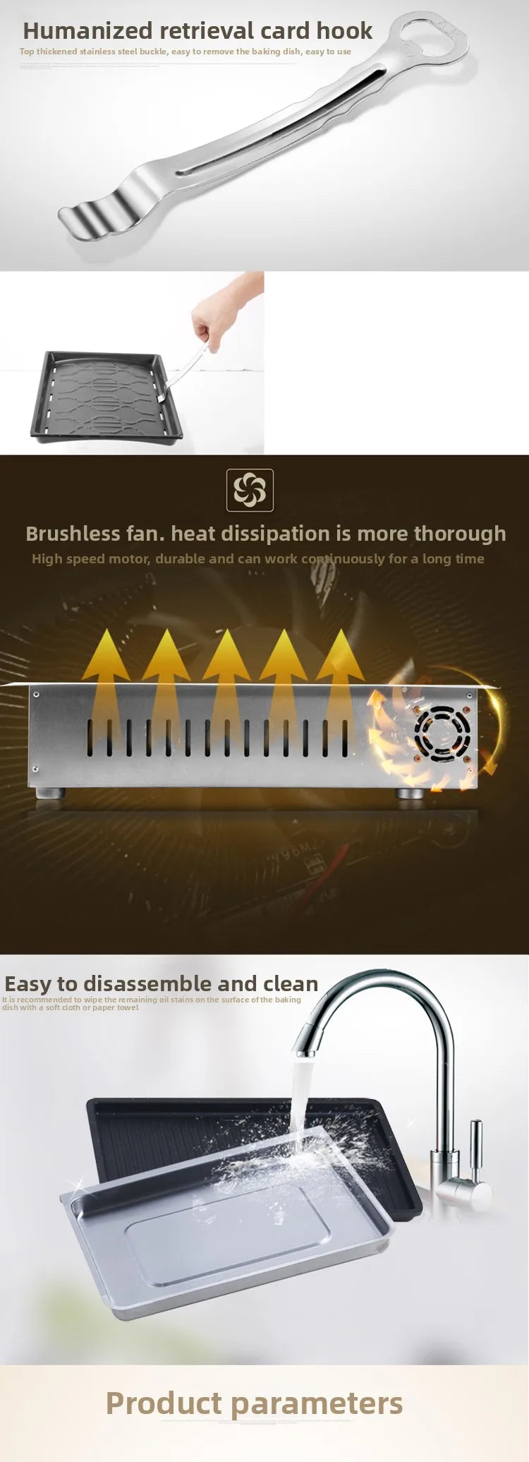 BBQ Grill Commercial 220V Korean Style Smokeless Square Stainless Steel Electric Grill