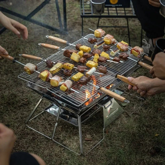 Outdoor Folding Stove Portable Stainless Steel Lightweight Barbecue Grill Picnic Stove Convenient Versatile Camping Supplies