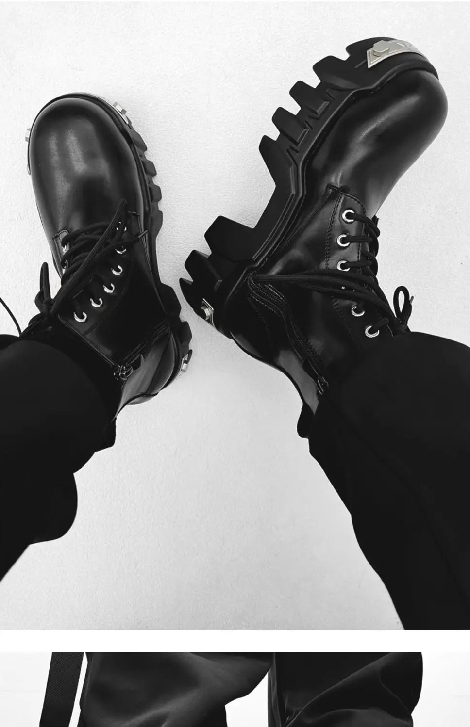 2025 New Trendy Heightening 8cm Bulldozer Men's Handsome British Style Platform Motorcycle Short Boots