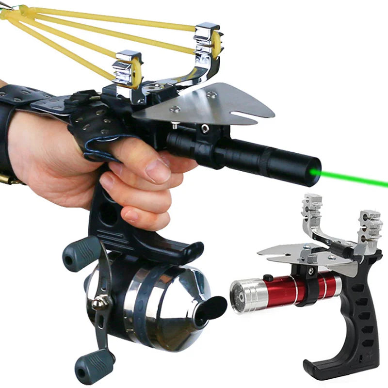 Big Power High-precision Fishing Slingshot With Laser Outdoor Hunting Catapult Outdoors Fishing Compound Bow Fishing Tools