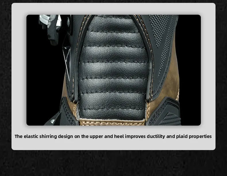 SCOYCO Motorcycle Riding Boots Motorcycle Tour Boots Waterporoof Rally Shoes Four Seasons Men Ankle TPU Protections EU 39-46