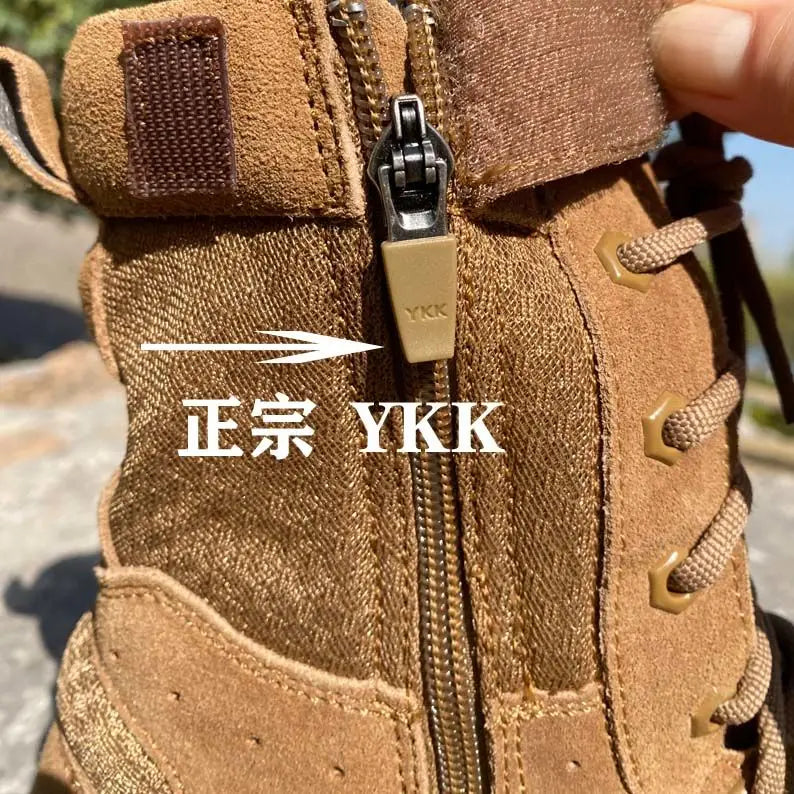 2025 Summer Mesh Breathable Outdoor Men's Ultra-light Wear-resistant High-top Zipper Anti-puncture Desert Mountaineering Boots