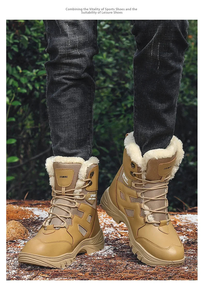 Winter High Top Outdoor Couple Hiking Boots Anti-fall Motocross Rider Boots BootPlus Size Mens Motorcycle Shoes