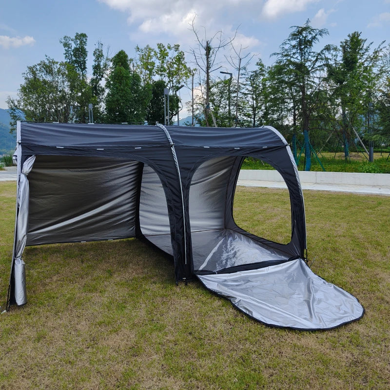 Waterproof Motorcycle Tent for Camping, Instant Tents with Integrated Motorcycle Port, Outdoor Hiking, 2-3 Person