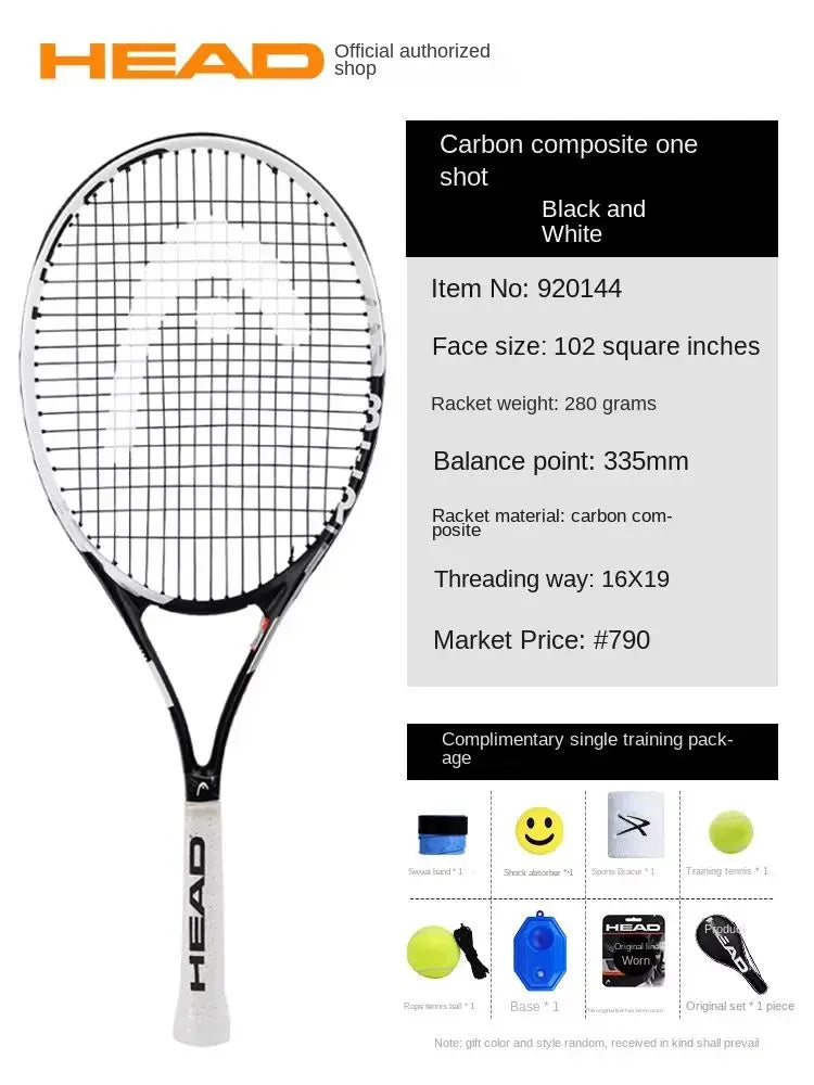 HEAD Tennis Racket Carbon Composite Padel Rackets Professional Men Women Beginners Tennis Racquet With Bag And Accessories