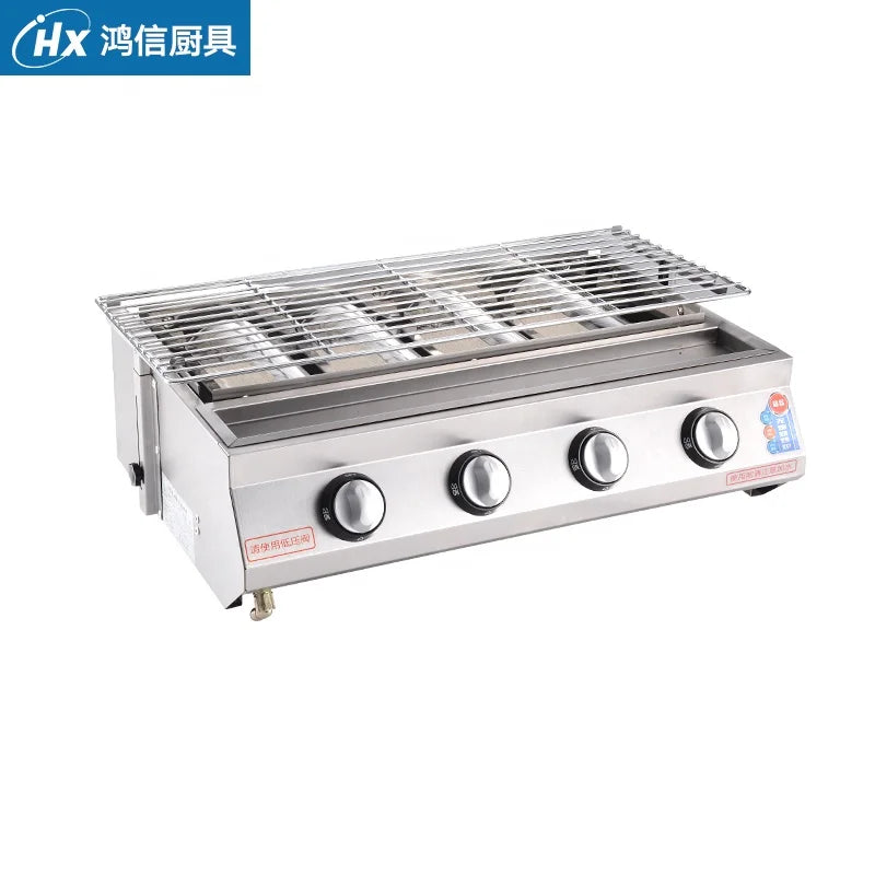 Supplier Stainless Steel Portable BBQ Gas Grill for Outdoor Camping and Restaurant Use