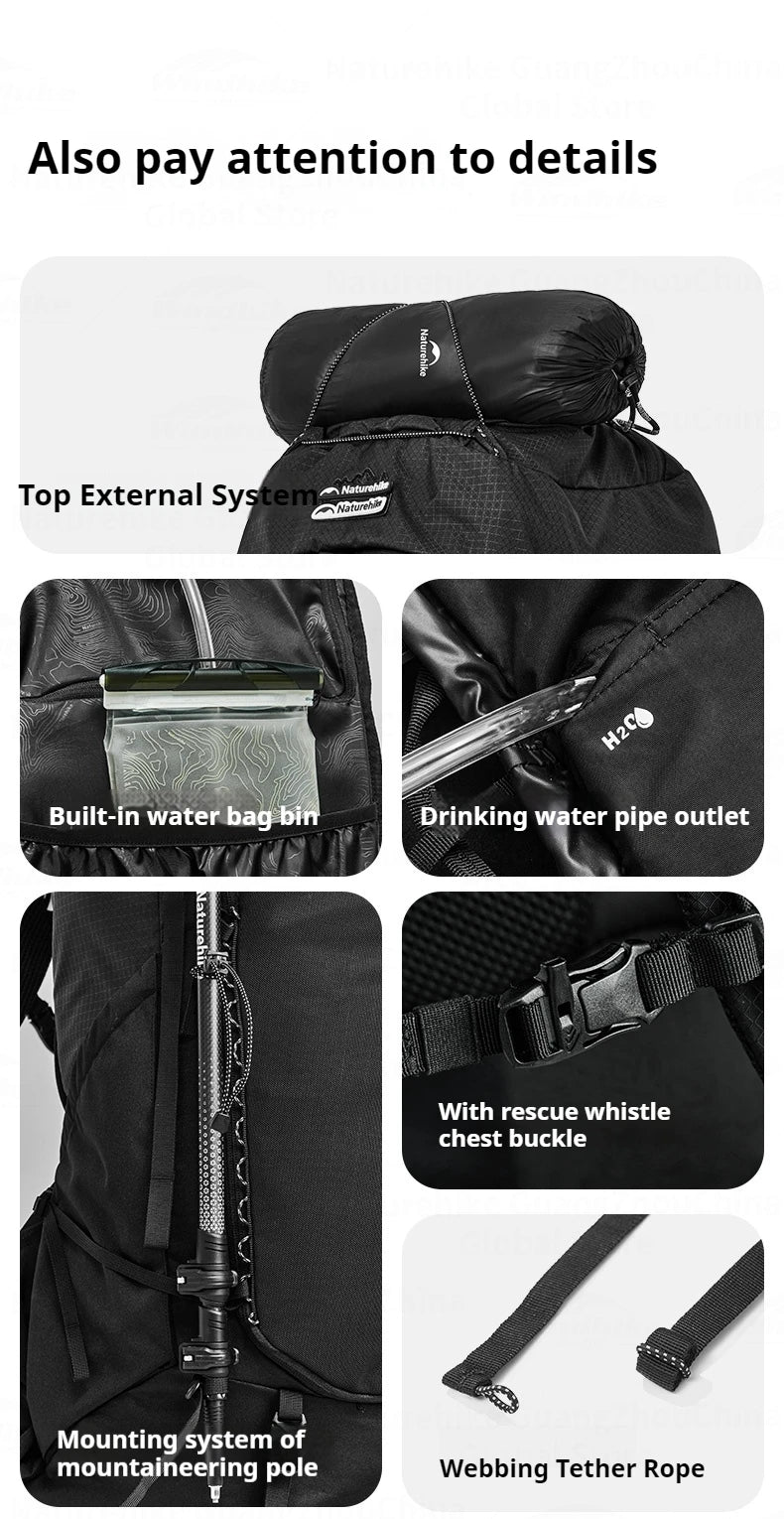 Naturehike 70L Hiking Backpack Outdoor Rainproof With Rain Cover Knapsack Climbing Shoulder Bag Travel Camping Rucksack Portable