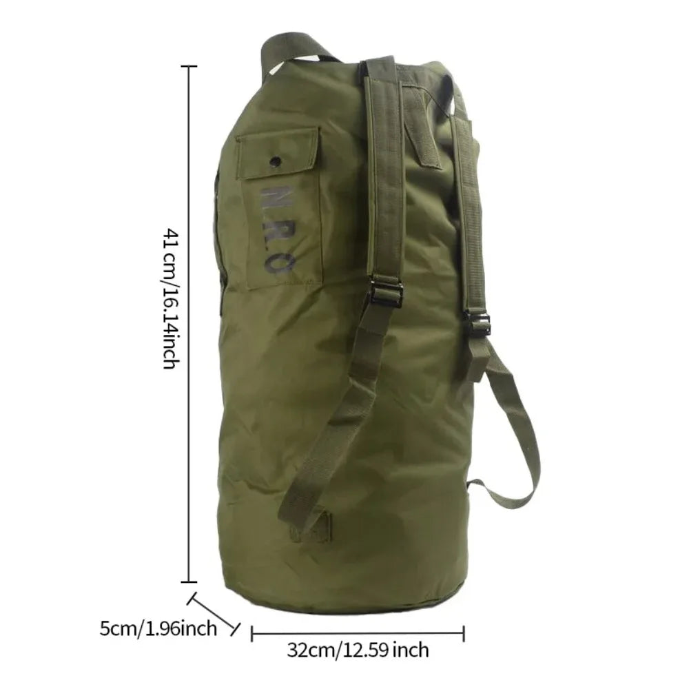 35L Waterproof Cylinder Tactical Backpack, Large Capacity Hiking Camping Travel Rucksack, Outdoor Military MolleBag for MenWomen