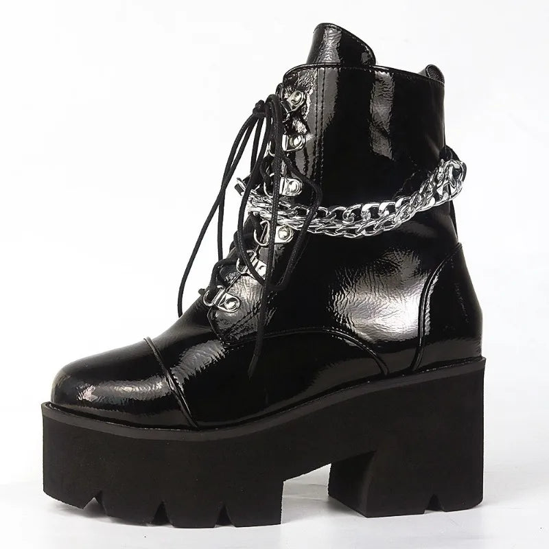 2023 Rome Women's Boots Mid Calf Concise Casual Boots Height Increasing Spring and Autumn Round Toe Party Dress Women Shoe 34-44