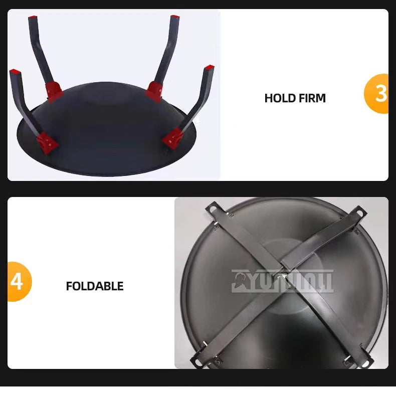 55cm Outdoor Round Brazier Foldable Barbecue Grill, Tea Heating Stove, Firewood Stove, Barbecue Stove, Carbon Bonfire Brazier KR