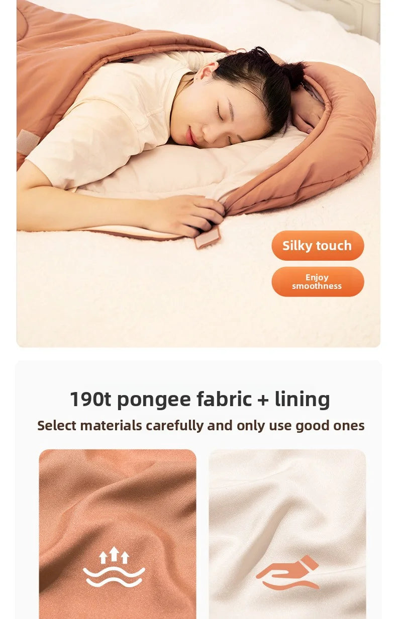 Sleeping bag for all seasons, suitable for adults, outdoor camping, overnight use, car use, and siesta, dual-purpose with warm