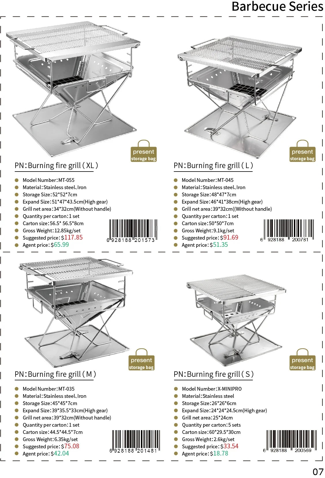 CAMPINGMOON Outdoor Woodland Backyard Garden Maximum Size  Folding Stove Stainless Steel Charcoal Bbq Grill Fire Pit Roast