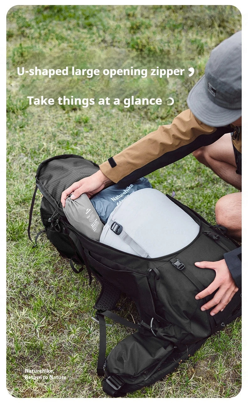 Naturehike 70L Hiking Backpack Outdoor Rainproof With Rain Cover Knapsack Climbing Shoulder Bag Travel Camping Rucksack Portable