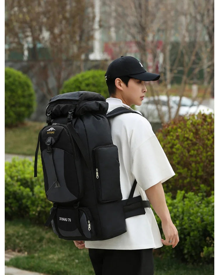 70L Outdoor Hiking Mountaineering Bag Large Capacity Waterproof Sports Travel Backpack Men Women Camping Climbing Bags Rucksack
