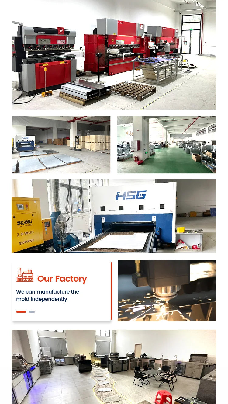 Factory Supply Outdoor Kitchen Professional Stainless Steel 4 Burner Built-in BBQ Gas Grill