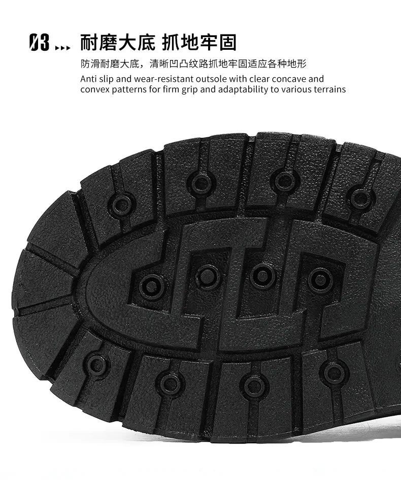 Luxury Men's High Top Ankle Boots Winter Motorcycle Boots Men Platform Safety Shoes Sneakers Work Boots for Men Tooling Booties