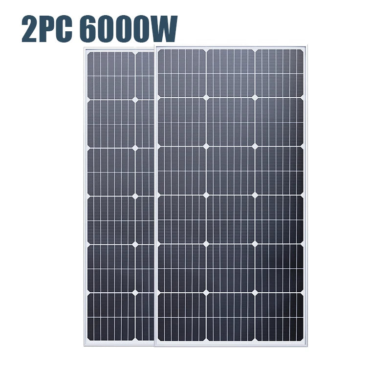 Solar Panel 3000W 6000W 18V 12V High Efficiency Rigid Waterproof Power Bank Glass Charging Outdoor Solar Cells For Home Camping