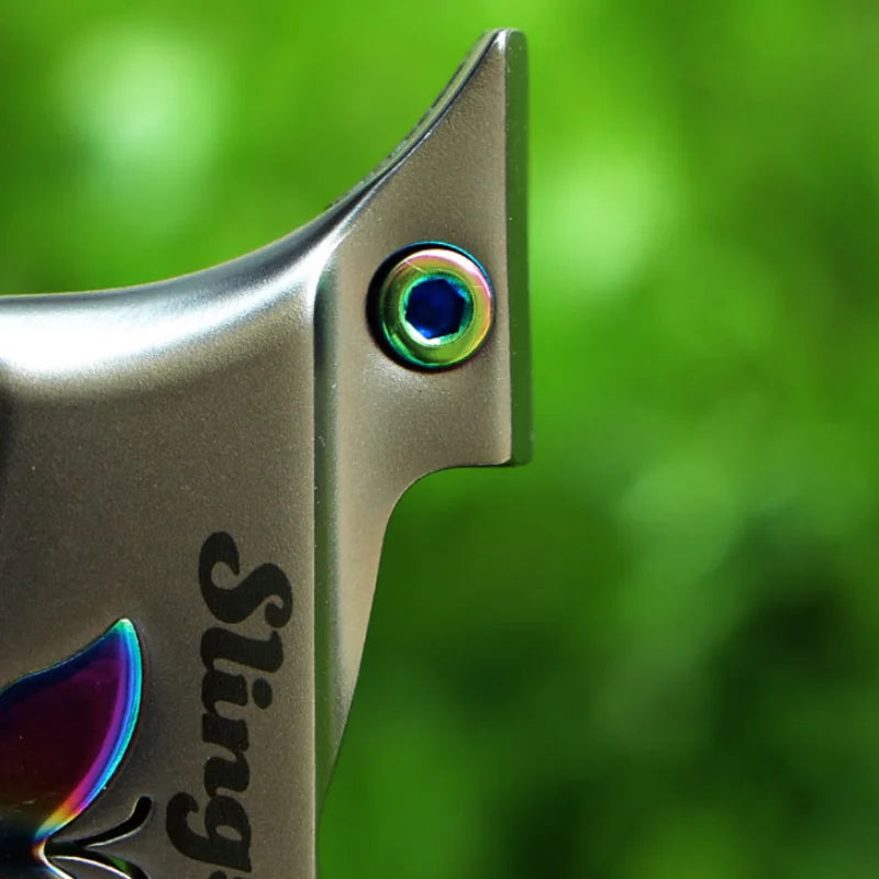 High Precision Butterfly Slingshot Outdoor Hunting Shooting Stainless Steel Competitive Slingshot Catapult With Flat Rubber Band