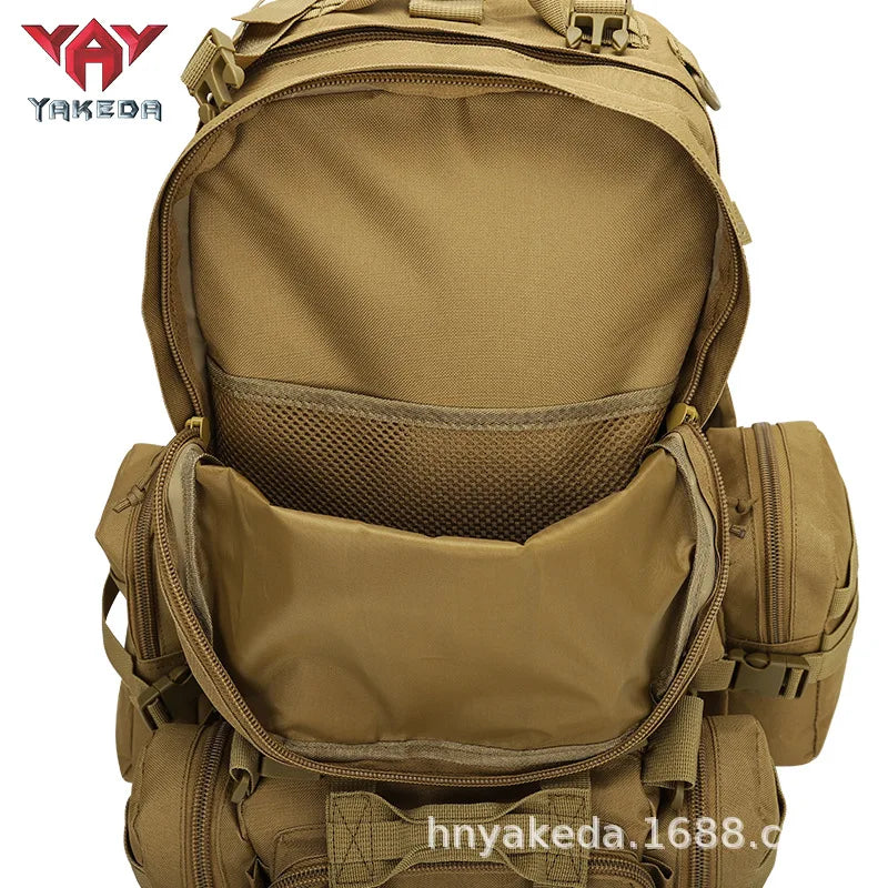 YAKEDA Tactical Backpack Outdoor Mountaineering Tactical Bag Sports Men and Women Large Capacity Wear-resistant Picnic Camping
