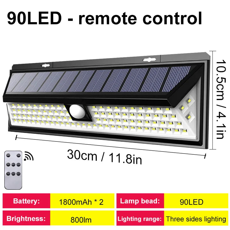118LED Newest Solar LED Lights Outdoor Solar Lamp Of Motion Sensor 4 Mode Waterproof IP65 Solar Garden Light Street Yard Lantern