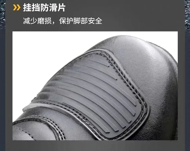 Motorcycle Boots Men Classic Motocross Boots with Reinforced Heel Toe Counter Waterproof Tall Motorcycle Touring Boot Botas Moto